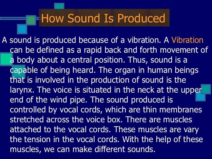Presentation of science (sound)
