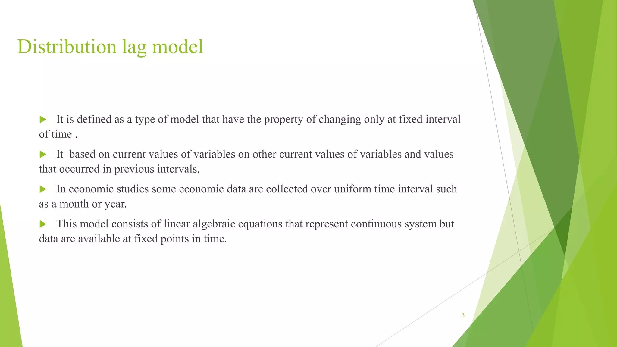 Presentation of sm on distibution lag model | PPT