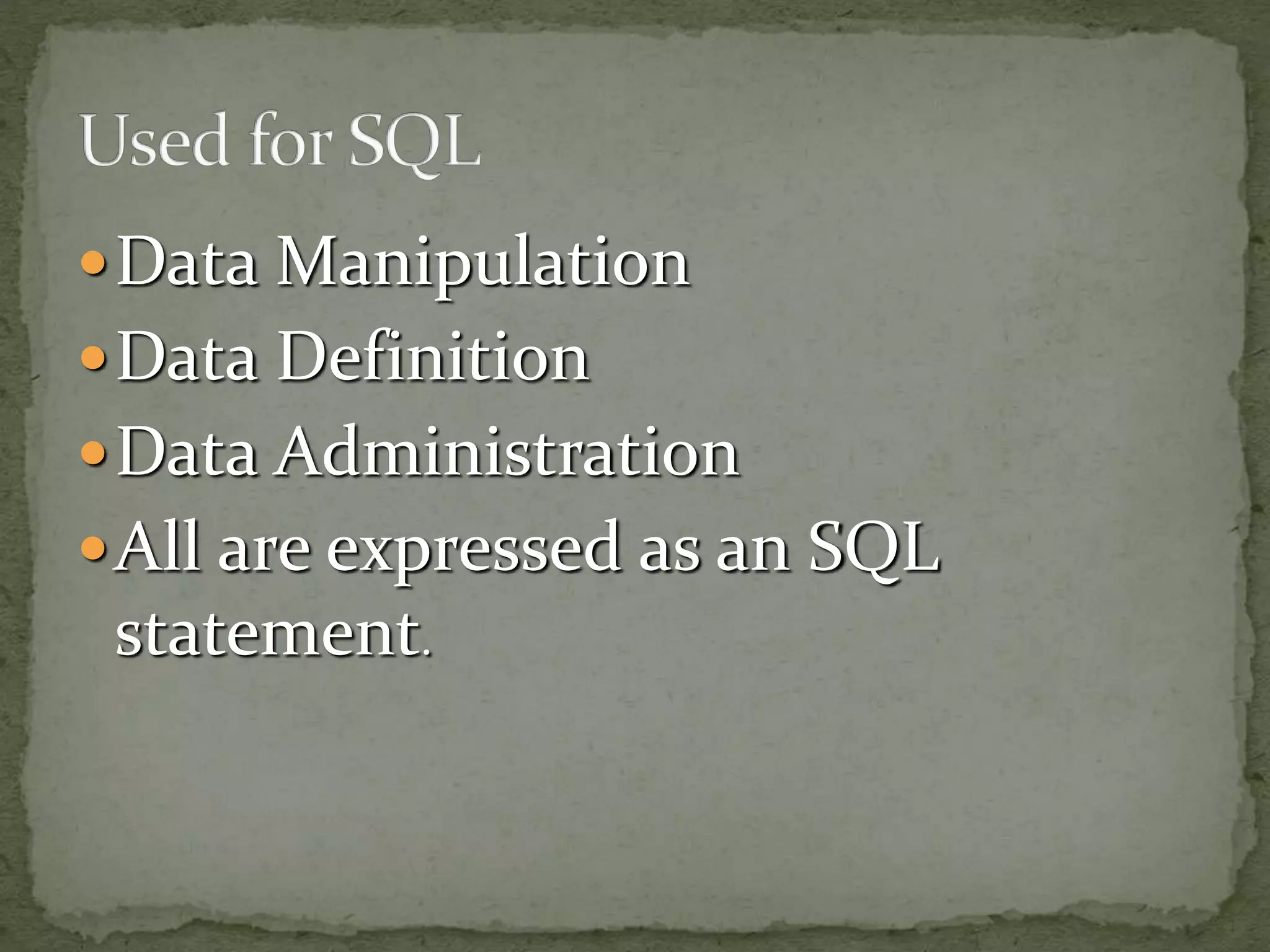 Presentation of SQL | PPT | Free Download