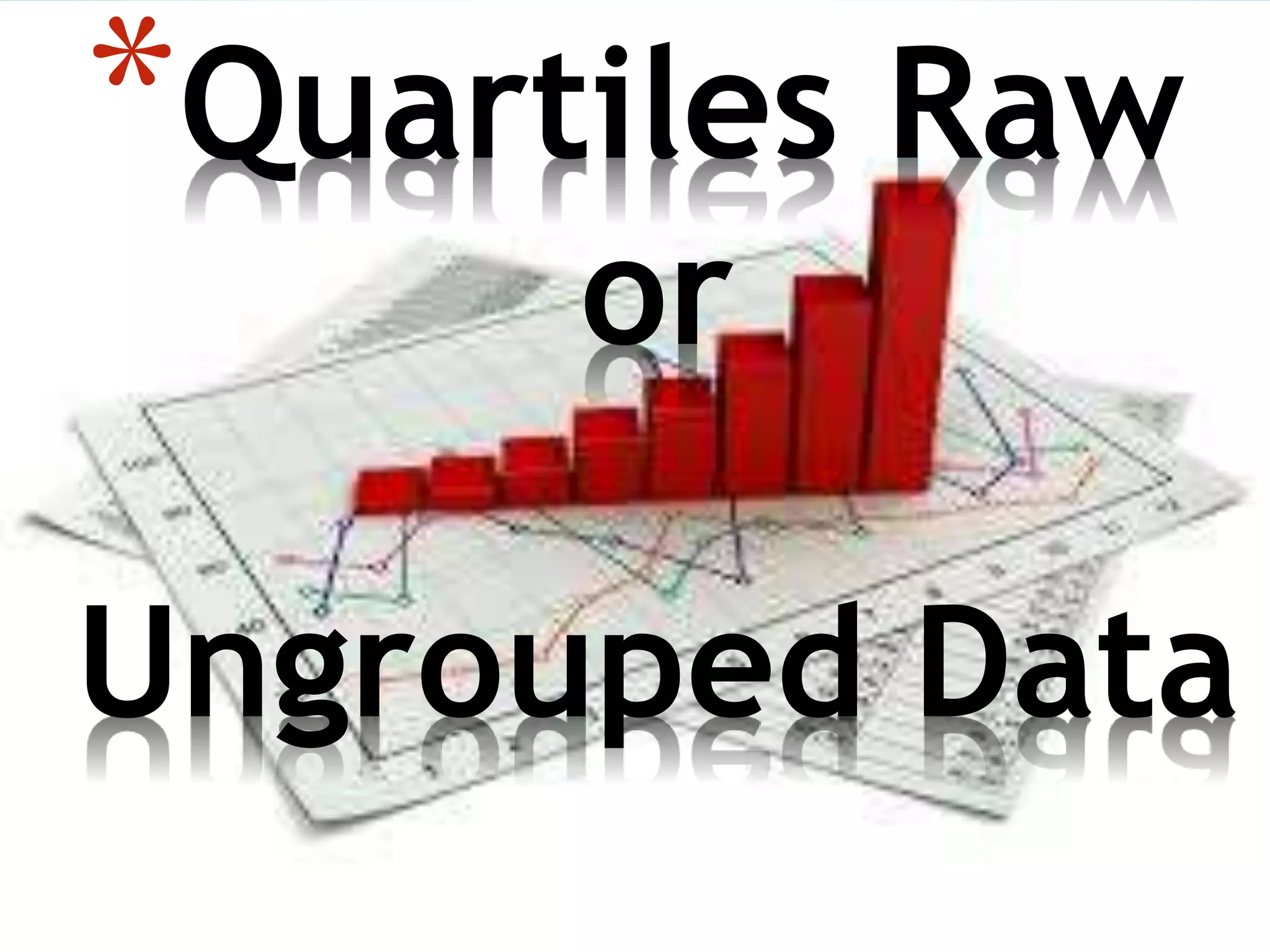 *Quartiles Raw
or
Ungrouped Data
 