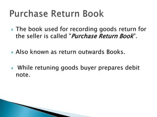 Presentation of subsidiary books | PPTX