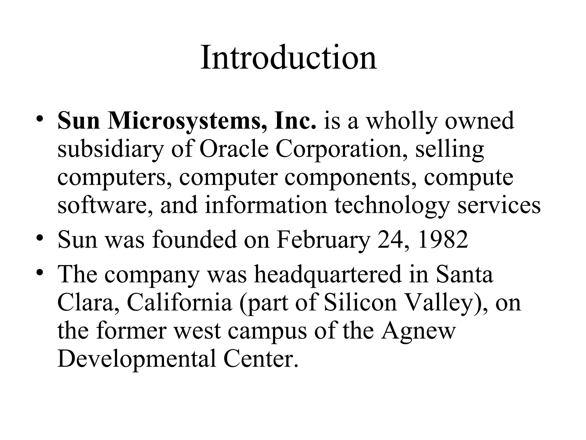 Presentation of sun micro systems | PPT