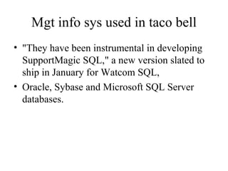 Presentation of taco bell | PPT