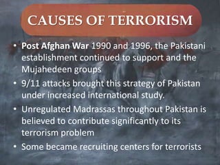 TERRORISM IN PAKISTANSuicide bombers struck 150 times in different parts of the country.