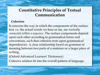 Presentation of text linguistics | ODP