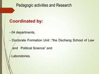 Presentation of the faculty of law and political science | PPTX