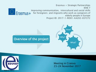 Meeting in Craiova
23-24 November 2017
Overview of the project
Made by Edunet
What?
Why?
How?
 
