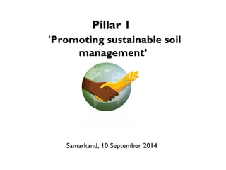 Pillar 1
‘Promoting sustainable soil
management’
Samarkand, 10 September 2014
 