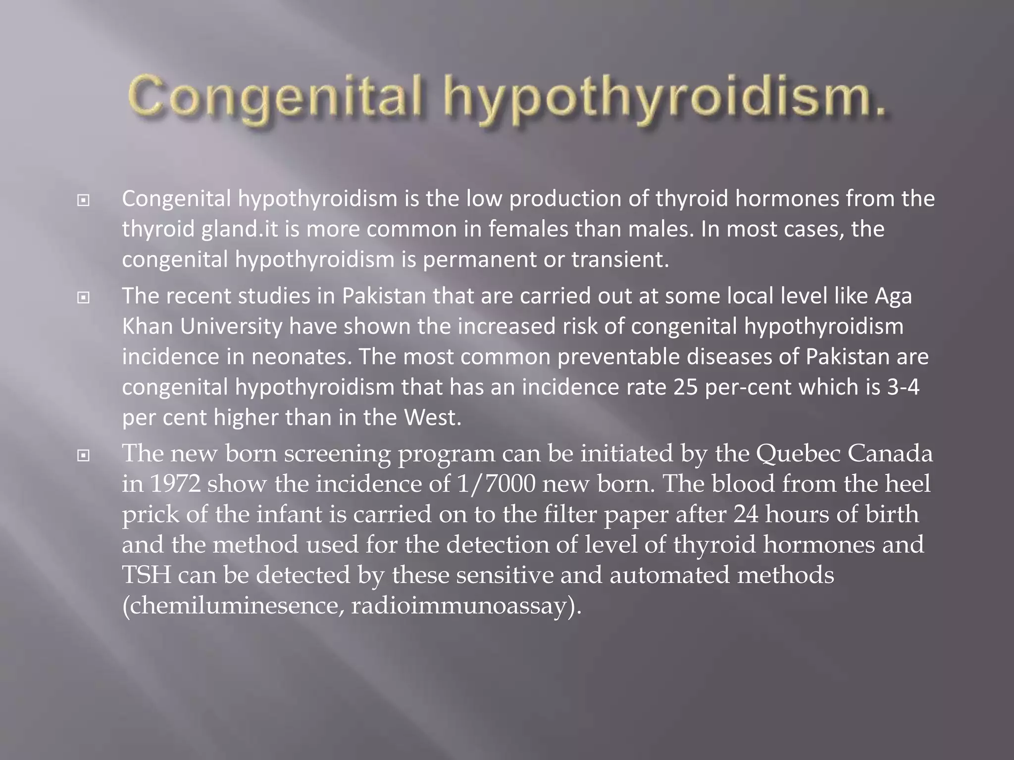 Congenital Hypothyroidism | PPT