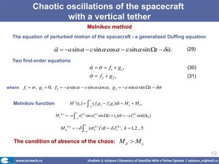 Chaotic oscillations of the spacecraft
                    with a vertical tether
                                        ...