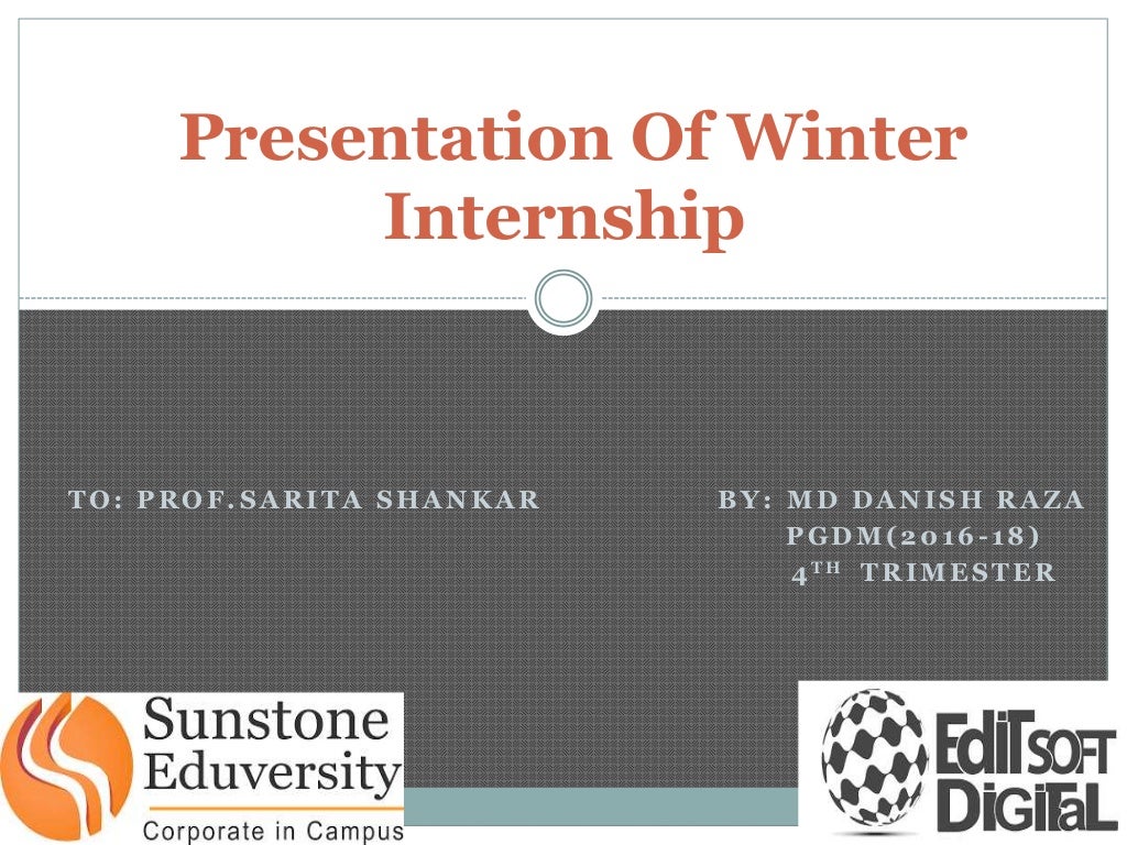 Presentation of winter internship