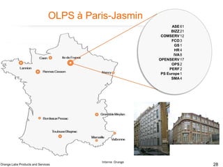 OLPS à Paris-Jasmin
ASE 61
BIZZ 21
COMSERV 12
FCO 3
GS 1
HR 4
IVA 8
OPENSERV 17
OPS 2
PERF 2
PS Europe 1
SMA 4

Orange Labs Products and Services

Interne Orange

28

 