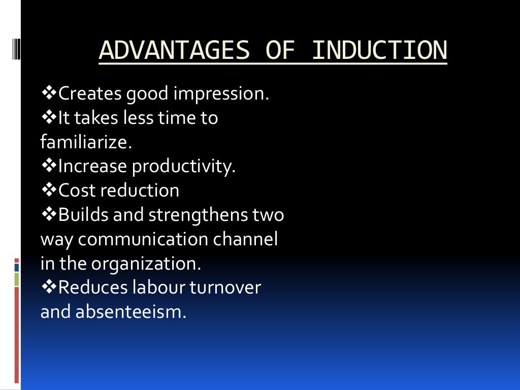 Presentation on induction and placement