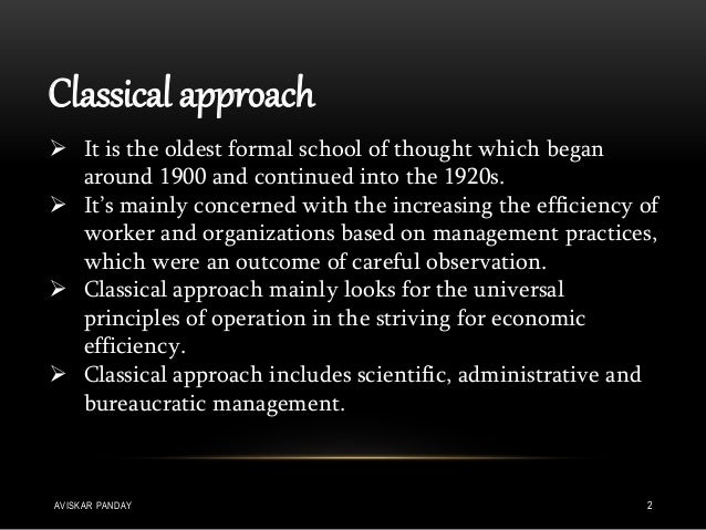 Presentation on Classical Approach