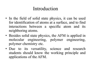 Introduction to Atomic Force Microscopy | PPTX