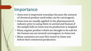 Presentation on ames test | PPTX