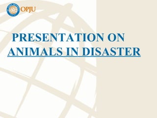 PRESENTATION ON
ANIMALS IN DISASTER
 