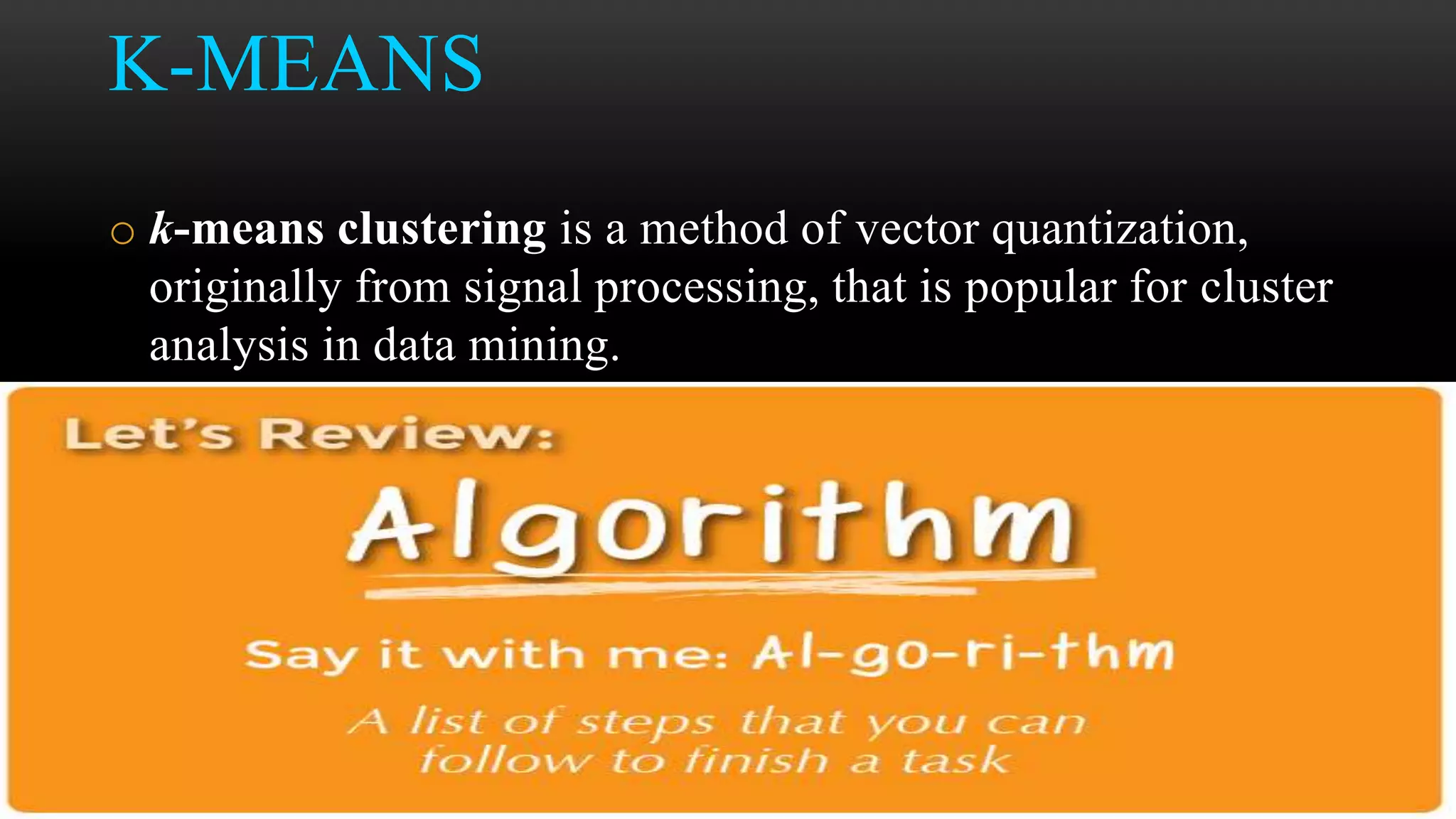 Presentation on an overview of clustering algorithms & complexity ...