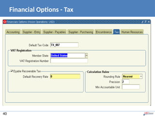 Financial Options - Tax
40
 