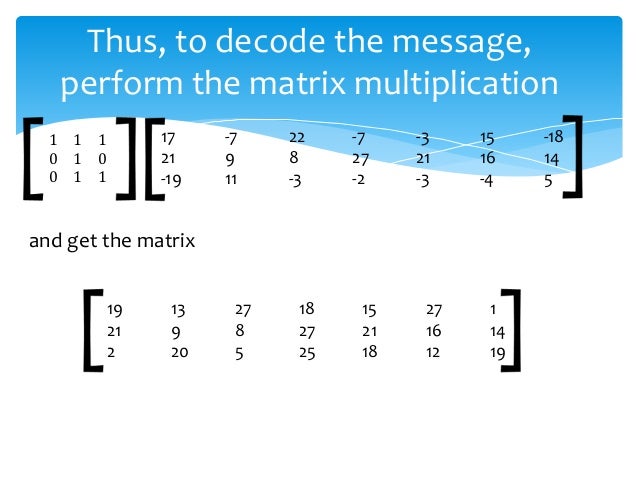 Presentation on application of matrix