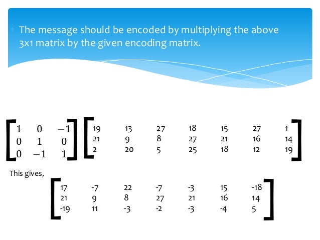 Presentation on application of matrix