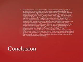 Successful Implementation of ERP in a Large Organization | PPTX