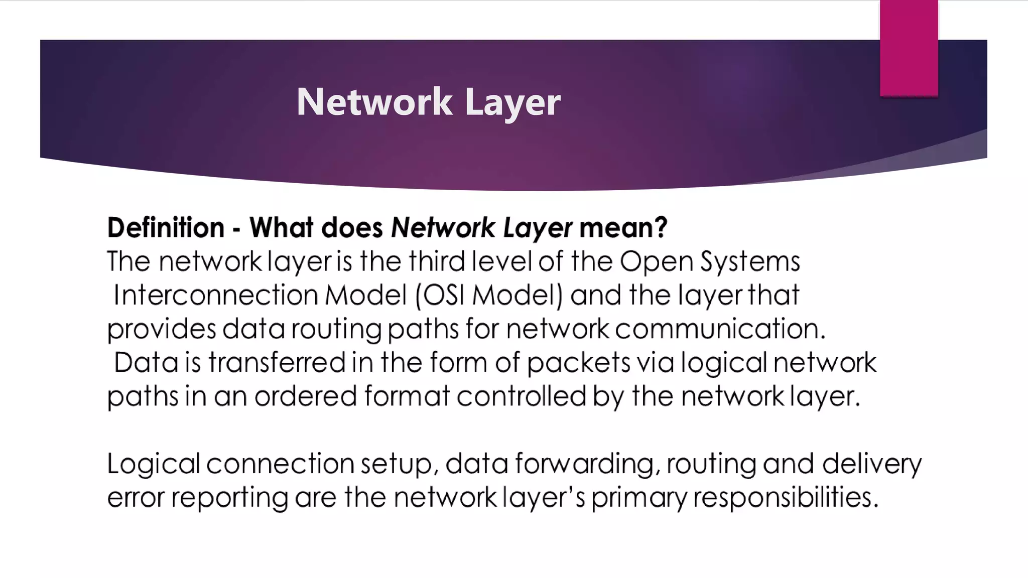 Network Layer 