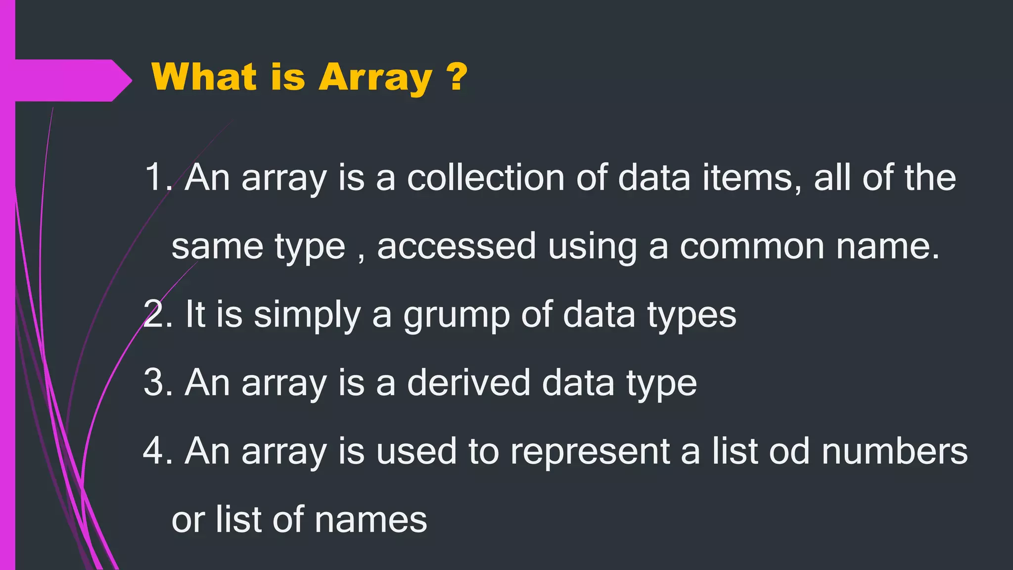 Presentation on array | PPTX