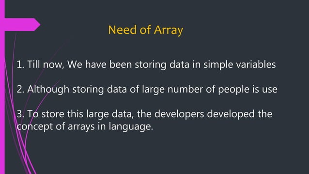 Presentation on array | PPTX