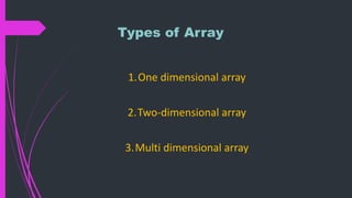 Presentation on array | PPT