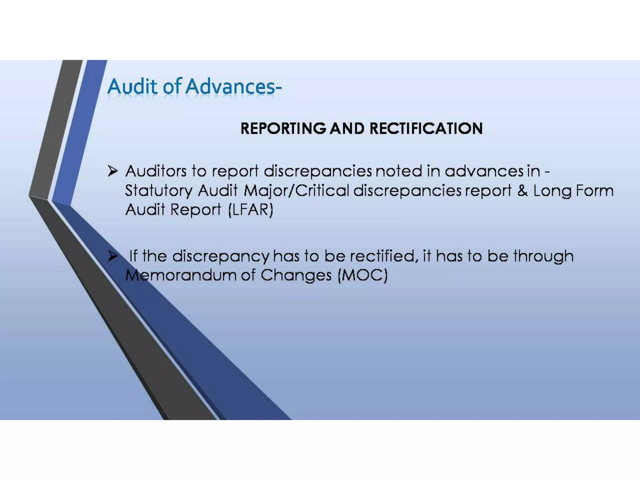 Audit of Advances in a Bank
