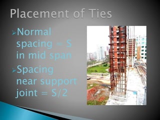 Normal
spacing = S
in mid span
Spacing
near support
joint = S/2
 