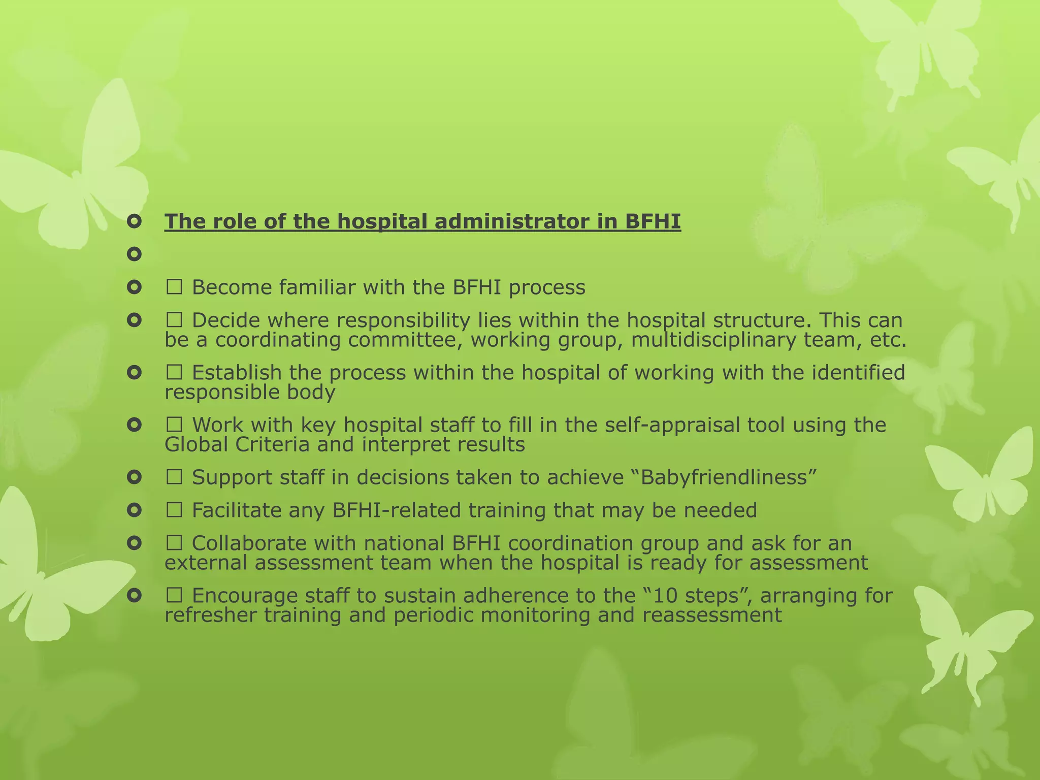 Presentation on Baby friendly hospital initiative | PPTX