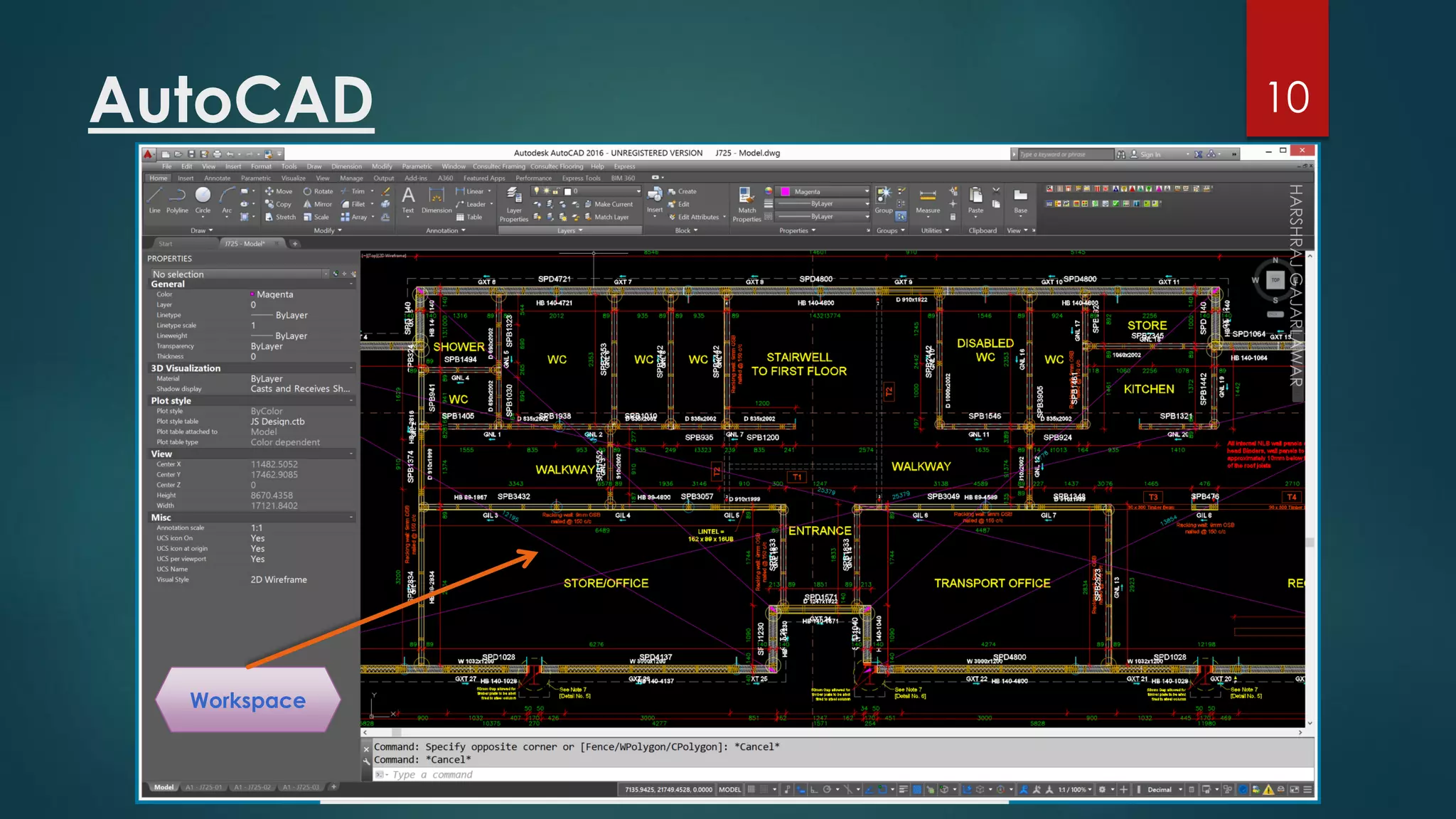 AutoCAD
Workspace
10
 