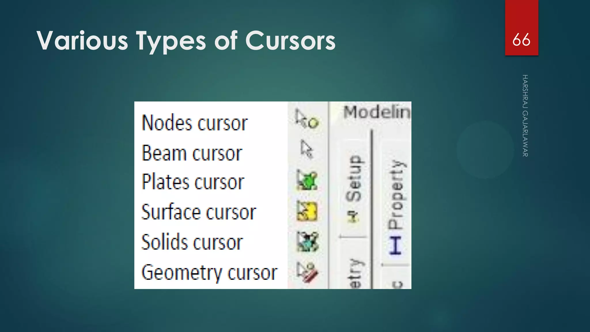Various Types of Cursors 66
 