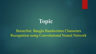 Presentation on BornoNet Research Paper and Python Basics | PPTX