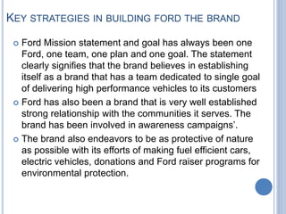 Ford Performance Objectives Presentation on brands: MASTERCARD, FORD AND PATEK PHILIPPE | PPTX