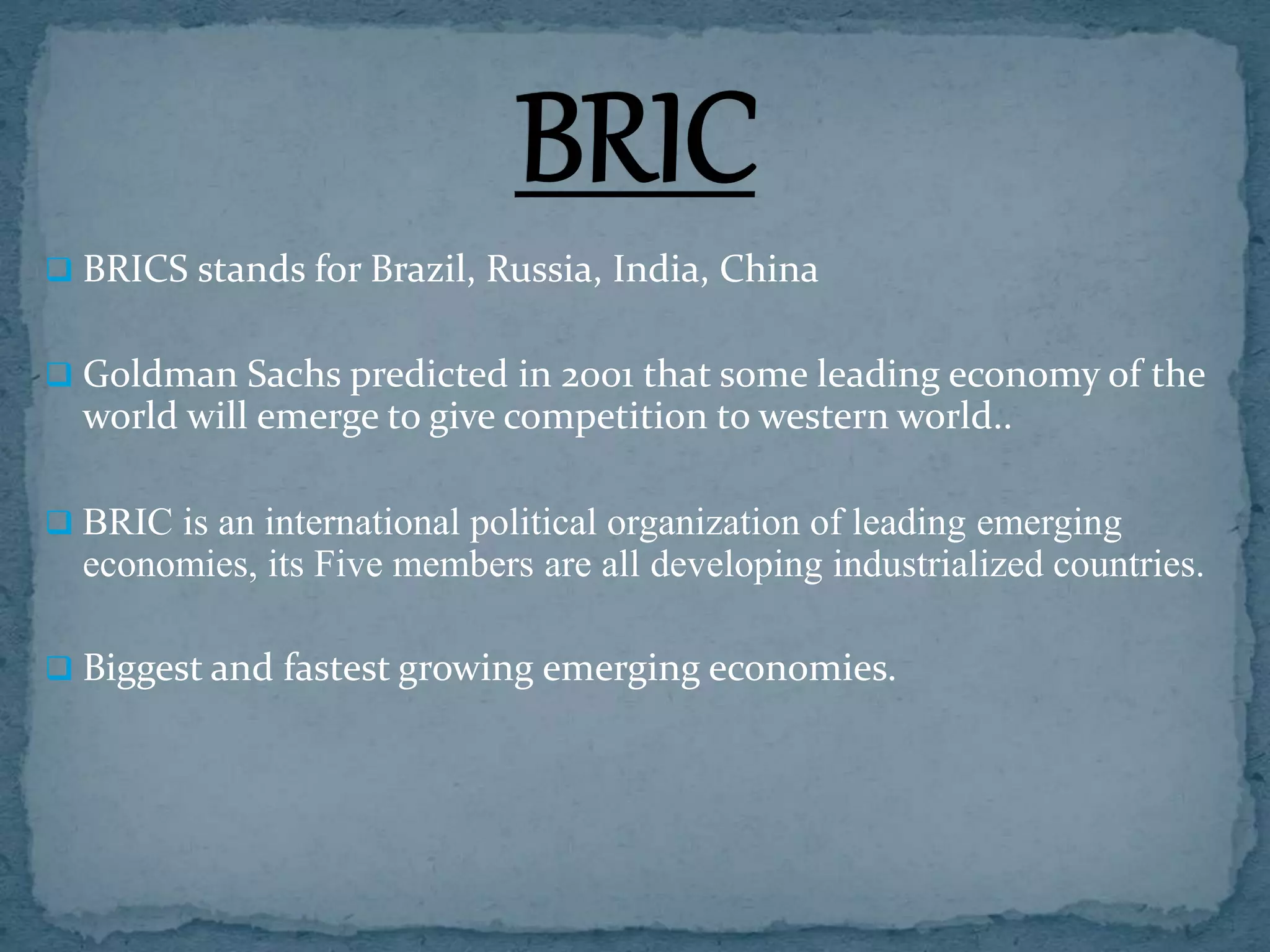 Bric Examples Presentation on brics | PPTX