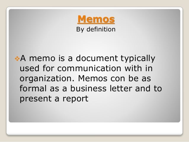 presentation on business memo s