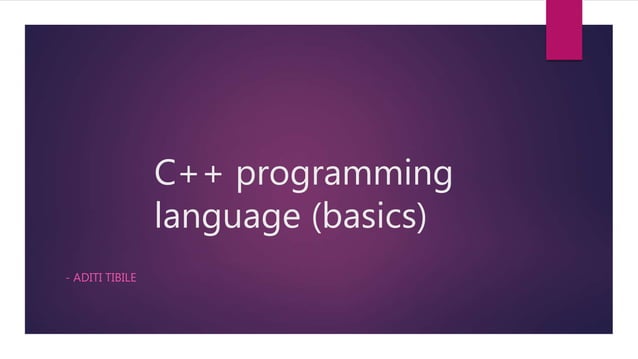 Presentation on C++ programming | PPTX | Programming Languages | Computing