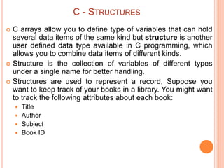 Presentation on c structures | PPTX