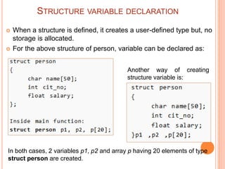 Presentation on c structures | PPTX | Programming Languages | Computing
