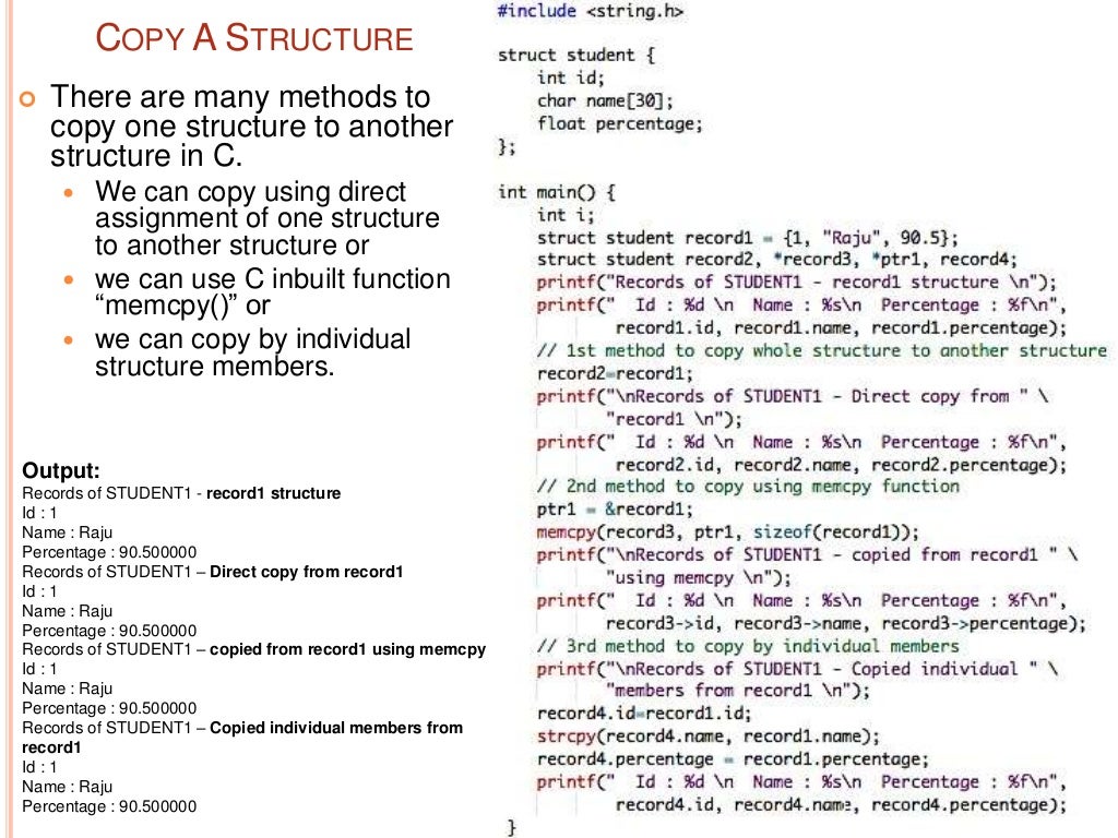 Presentation on c structures