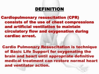 cardio pulmonary resuscitation | PPTX
