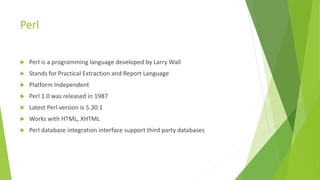 Presentation on CGI (PERL) | PPT