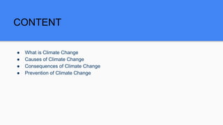 Presentation on climate change | PPTX