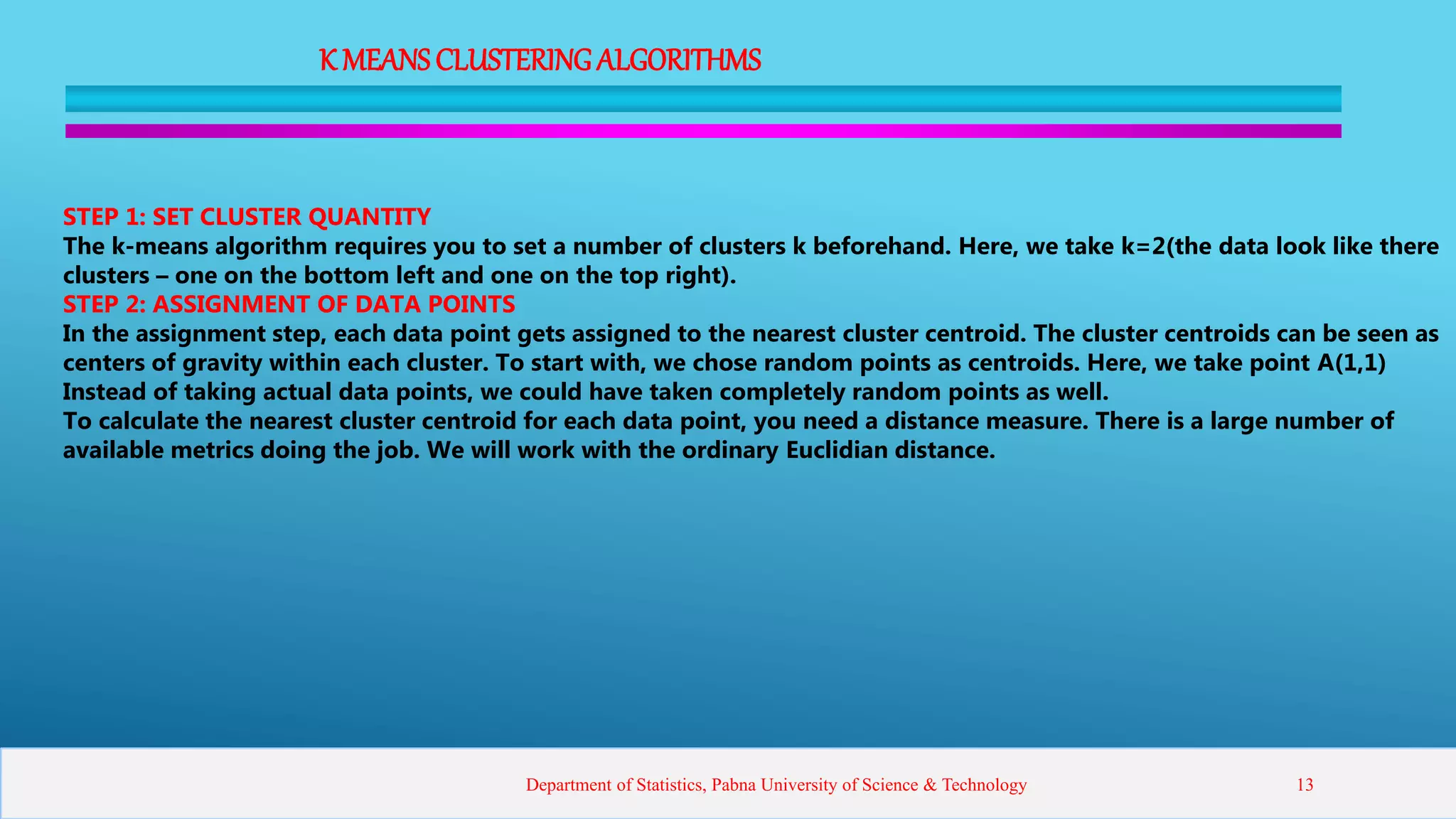 Presentation on K-Means Clustering | PPTX | Computing | Technology ...