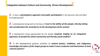 Community driven developement:Methods and Approaches | PPTX
