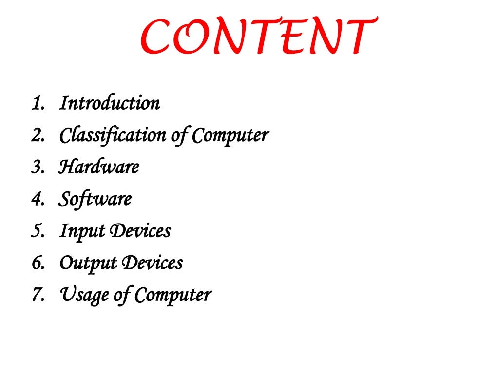 Presentation on computer