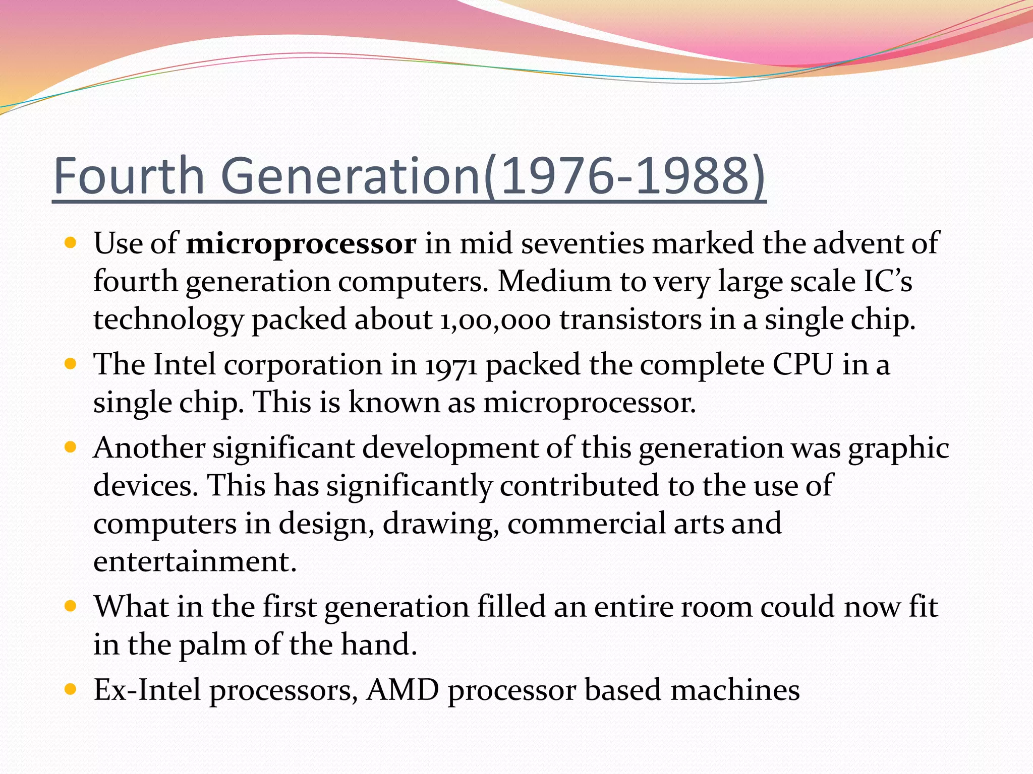 Presentation on computer generation | PPTX